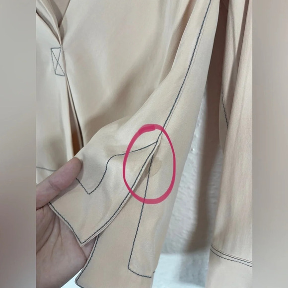 Rag & Bone Shields 100% Silk Drape-Front Top Blouse Women’s XXS Dusty Rose - Picture 10 of 16